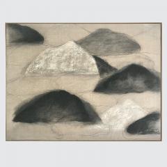 Beatrice Pontacq CLOUDS AND MOUNTAINS Charcoal oil and clay on linen canvas 2022  - 2837932