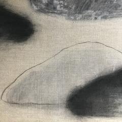Beatrice Pontacq DIPTYCH 2 CLOUDY MOUNTAINS Charcoal oil and clay on linen canvas 2022  - 2837918