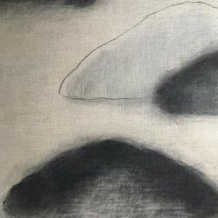 Beatrice Pontacq DIPTYCH 2 CLOUDY MOUNTAINS Charcoal oil and clay on linen canvas 2022  - 2837920