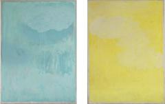 Beatrice Pontacq IMPERCEPTIBLES NUAGES SUR FOND JAUNE ET BLEU Dyptich - 1505927