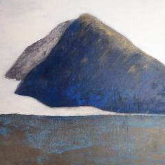 Beatrice Pontacq ISLANDS CLOUD MOUNTAINS BLUE Acrylic and charcoal painting on a linen canvas - 3893958