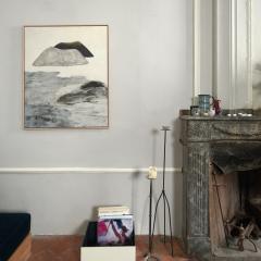 Beatrice Pontacq ISLANDS CLOUDS ON FOAMY HORIZON Acrylic gilding and charcoal on a linen canvas - 4605901