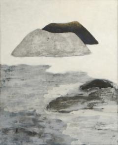 Beatrice Pontacq ISLANDS CLOUDS ON FOAMY HORIZON Acrylic gilding and charcoal on a linen canvas - 4605990