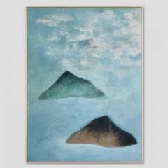 Beatrice Pontacq ISLANDS MOUNTAINS CLOUDS Acrylic clay and charcoal an canvas - 2837933