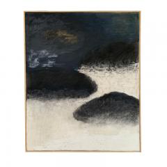 Beatrice Pontacq NUAGES NOIRS SUR FOND BLEU FONCE Abstract Painting - 1133005