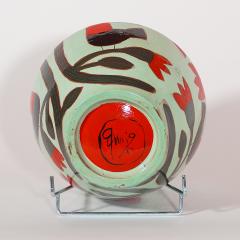 Beatriz Garrigo GREEN CERAMIC MID VASE A WITH RED AND BLACK BIRDS - 3148761