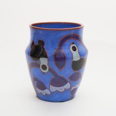 Beatriz Garrigo INDIGO CERAMIC MID VASE C WITH BLACK AND BLUE BIRDS - 2938753