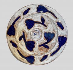 Beatriz Garrigo LARGE DISH WITH WHITE FLOWERS BLUE BIRDS Ceramic plate - 2676264