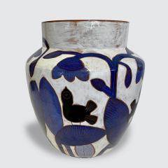 Beatriz Garrigo VASE WITH BLUE FLOWERS BLACK BIRDS Ceramic vase - 2676315