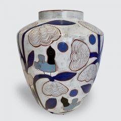 Beatriz Garrigo VASE WITH WHITE FLOWERS BLUE BIRDS Ceramic vase - 2676305