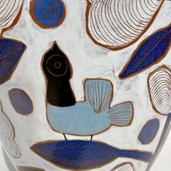 Beatriz Garrigo VASE WITH WHITE FLOWERS BLUE BIRDS Ceramic vase - 2676307