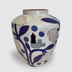 Beatriz Garrigo VASE WITH WHITE FLOWERS BLUE BIRDS Ceramic vase - 2676308