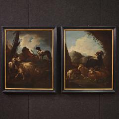 Beautiful 17th century landscape painting with shepherd and flock - 3914478