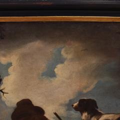 Beautiful 17th century landscape painting with shepherd and flock - 3914482