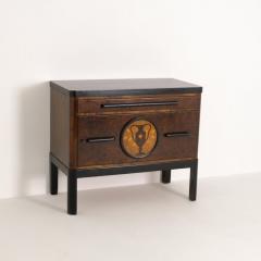 Beautiful Arto Deco Cabinet in Dark Birch with Intarsia Finland 1930s - 4581506