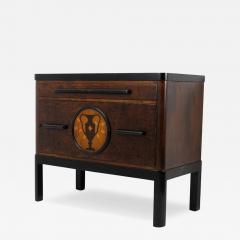 Beautiful Arto Deco Cabinet in Dark Birch with Intarsia Finland 1930s - 4583646