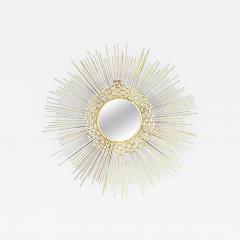 Beautiful Brutalist Sunburst Mirror Wall Sculpture - 414172