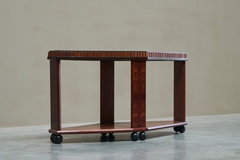 Beautiful Diamond Shaped Art Deco Side or Center Table in Burl Wood Europe 1930s - 4803272