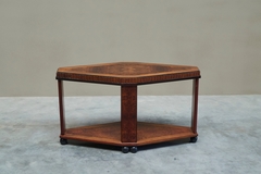 Beautiful Diamond Shaped Art Deco Side or Center Table in Burl Wood Europe 1930s - 4803377