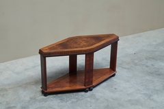 Beautiful Diamond Shaped Art Deco Side or Center Table in Burl Wood Europe 1930s - 4803385