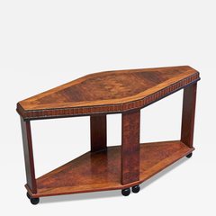 Beautiful Diamond Shaped Art Deco Side or Center Table in Burl Wood Europe 1930s - 4804096