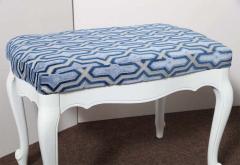 Beautiful French Style White Lacquered Bench - 1800691