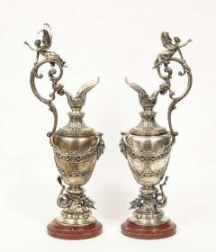 Beautiful French Three Piece Silvered Bronze Table Garniture 19th Century - 2138375