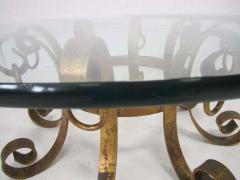 Beautiful Gilded Iron Scroll Coffee Table Hollywood Regency Modern - 1748355