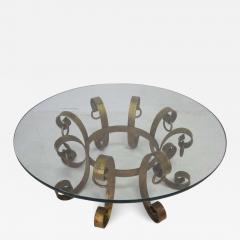 Beautiful Gilded Iron Scroll Coffee Table Hollywood Regency Modern - 1750259