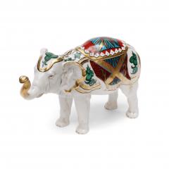 Beautiful Hand Painted Rudolstadt Porcelain Elephant Humidor with Lid - 641202