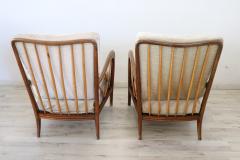 Beautiful Italian Design Cherry Wood Pair of Armchairs by Paolo Buffa 1950s - 2722217