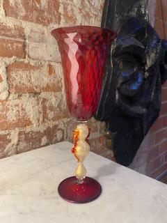 Beautiful Italian Handcrafted Chalice in Red Blown Murano Glass 1970 - 2334996