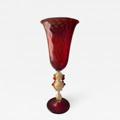 Beautiful Italian Handcrafted Chalice in Red Blown Murano Glass 1970 - 2337116