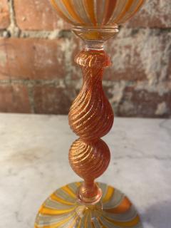 Beautiful Italian Handcrafted Chalice in Yellow Blown Murano Glass 1970 - 2332802