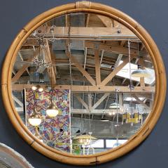 Beautiful Italian Round Bamboo Wall Mirror 1970 - 2343527