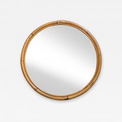 Beautiful Italian Round Bamboo Wall Mirror 1970 - 2347208
