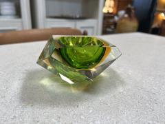 Beautiful Italian Submerged Green Glass Ashtray 1960s - 3246486