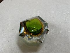 Beautiful Italian Submerged Green Glass Ashtray 1960s - 3246487