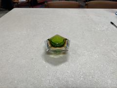 Beautiful Italian Submerged Green Glass Ashtray 1960s - 3246489