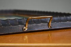 Beautiful Japanese Themed Art Deco Tray in Wood and Glass 1940s - 4526508