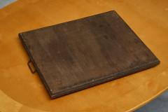 Beautiful Japanese Themed Art Deco Tray in Wood and Glass 1940s - 4526513