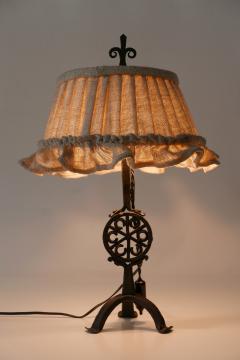 Beautiful Mid Century Modern Wrought Iron Night Table Lamp 1960s Germany - 1939759