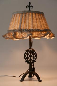 Beautiful Mid Century Modern Wrought Iron Night Table Lamp 1960s Germany - 1939760