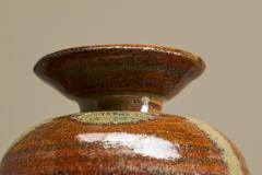 Beautiful Mid Century Red and Green Glazed Studio Pottery Vase 1960s - 4677345