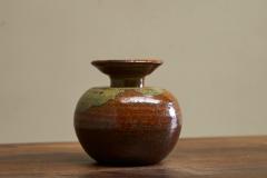 Beautiful Mid Century Red and Green Glazed Studio Pottery Vase 1960s - 4677350