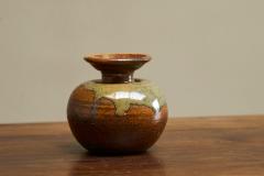 Beautiful Mid Century Red and Green Glazed Studio Pottery Vase 1960s - 4677382