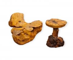 Beautiful Organic Finnish Burl Set of a Chair and Side Table Finland 1950s - 4230816