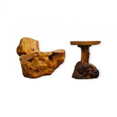 Beautiful Organic Finnish Burl Set of a Chair and Side Table Finland 1950s - 4230829