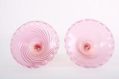Beautiful Pair Gold Base Pink Murano Glass Decorative Bowl - 1946146