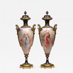 Beautiful Pair of French Bronze Mounted Sevres Porcelain Vases and Covers - 815826